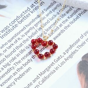 Kendra Scott Ashton Heart Gold Short Necklace - Red Glass